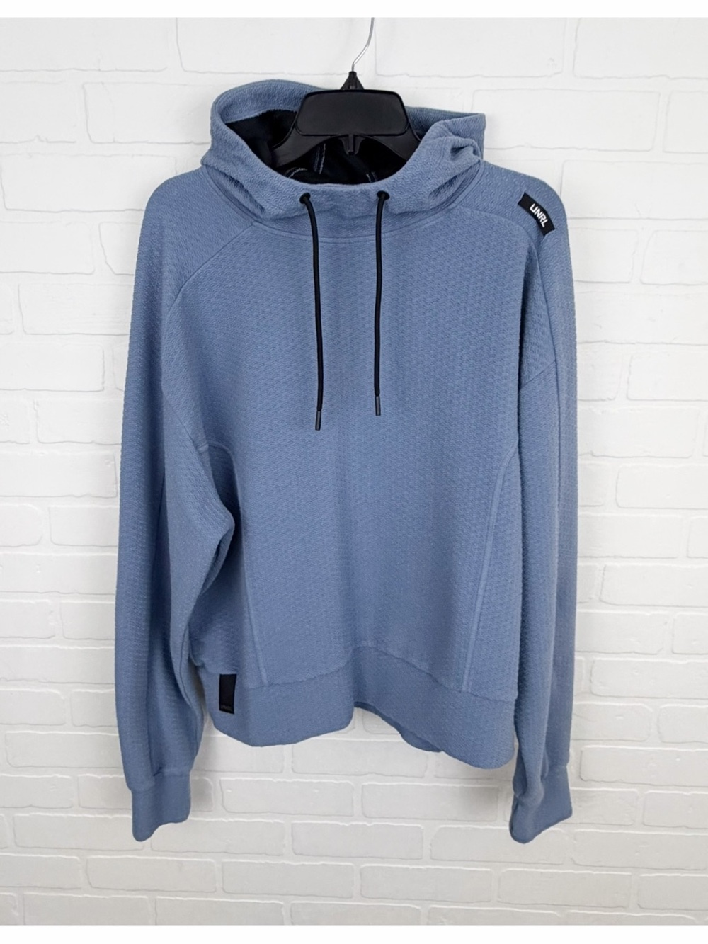 UNRL Womens Elevation Hoodie Sweatshirt Textured Stretch Light Blue Size 2XL